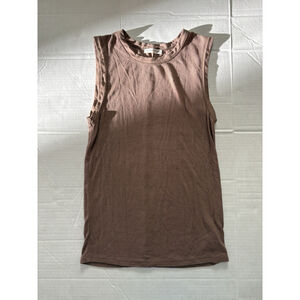 Neuflora Ribbed Whistler Tank top High neck Brown Size M Relaxed Fit